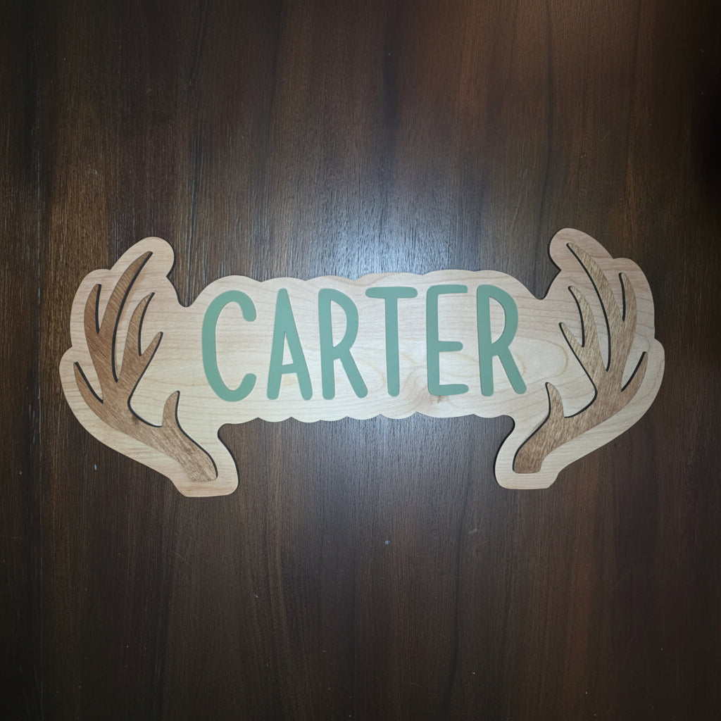 Antler Name Sign
