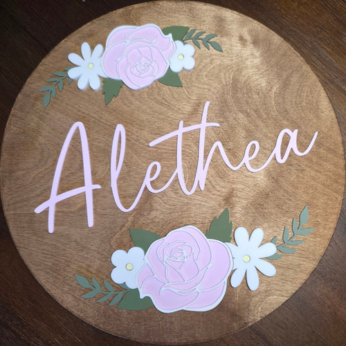 Custom Rose Name Sign
