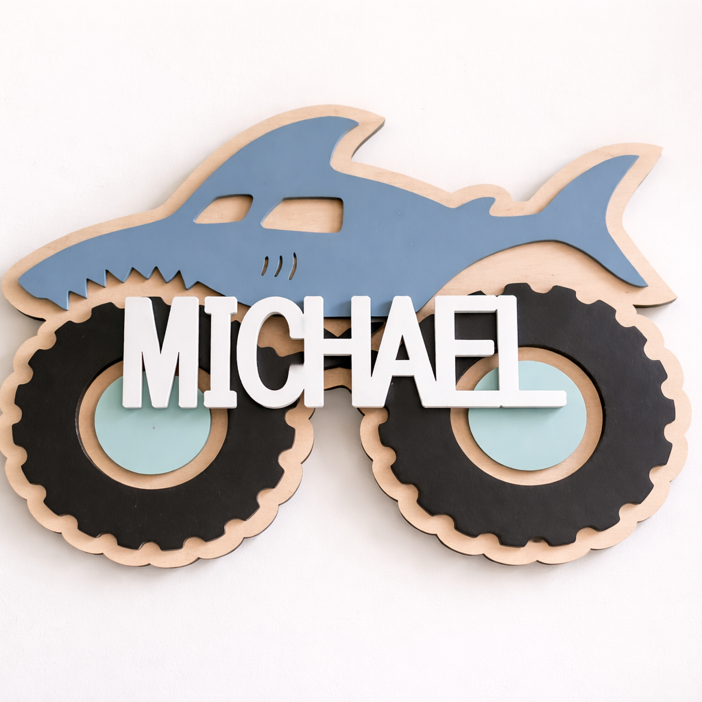 Custom Shark Monster Truck Sign