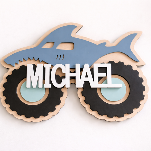 Custom Shark Monster Truck Sign